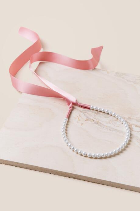 Francesca's Susana Pearl Tie-back Headband - Ivory