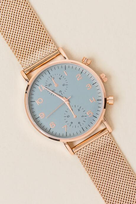 Fran Chelsea Mesh Band Watch - Gray