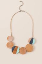 Francesca's Arin Resin And Wood Statement Necklace - Mint