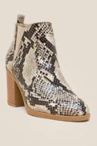 Mia Julissa Snake Skin Ankle Boot - Natural