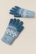 Francesca's Melanie Jacquard Gloves - Dark Teal