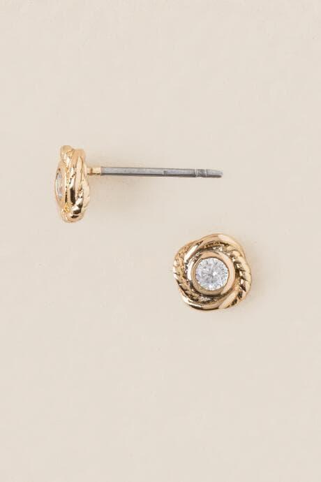 Francesca's Thea Cubic Zirconia Knot Stud Earring - Crystal