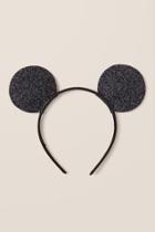 Francesca's Sandra Glitter Mouse Ears - Black