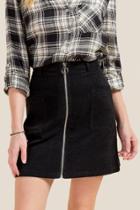 Francesca's Brielle Zip Front Corduroy Mini Skirt - Black