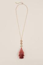 Francesca's Fay Tassel Pendant Necklace - Rust