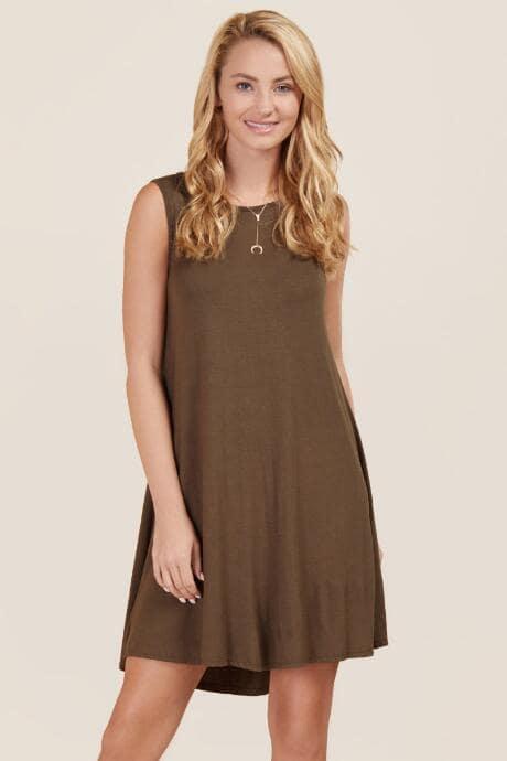 Alya Milly Lace Back Knit Dress - Dark Olive