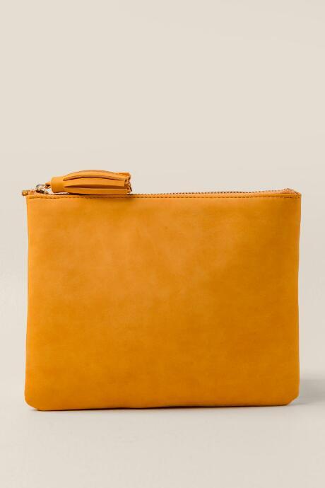 Francesca's Sam Zip Closure Wallet Pouch - Mustard