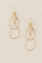 Francesca's Edloe Double Teardrop Earring - Pearl