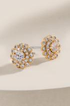 Francesca's Jill Cubic Zirconia Trim Crystal Stud Earrings - White