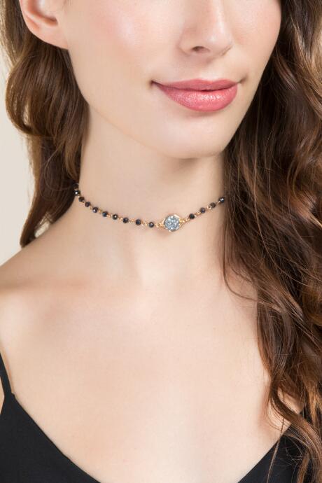 Francesca Inchess Portree Druzy Choker - Hematite