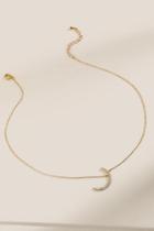 Francesca's Maisey Pav Moon Pendant Necklace - Gold