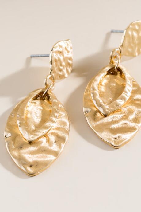 Francesca's Dakota Hammered Metal Earrings - Gold