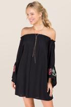 Blue Rain Gwendolyn Salsa Sleeve Shift Dress - Black