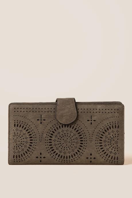 Francesca's Giannina Perforated Wallet - Olive