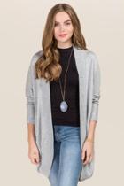 Alya Kamala Cocoon Split Back Cardigan - Heather Gray