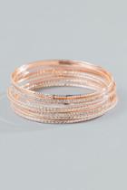 Francescas Elsie Pave Bangle Set - Rose/gold