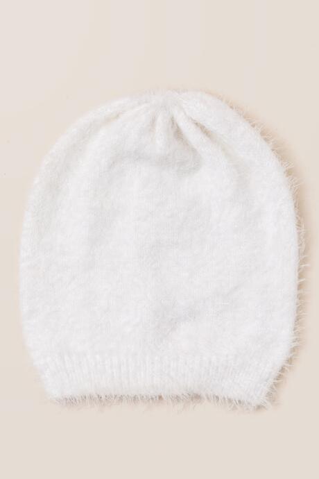 Francesca's Addyson Super Fuzzy Beanie - Ivory