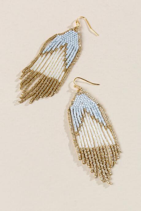Francesca's Arona Fringe Earrings - Gray
