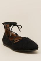 Francescas Kristie Lace Up Ballet Flat - Black