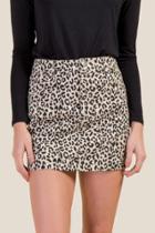 Francesca's Addison Leopard Skirt - Taupe