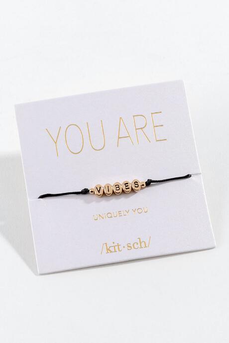 Kitsch Uniquely You Vibes Bracelet - Black