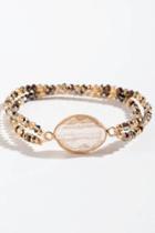 Francesca's Miriam Crackle Center Beaded Bracelet - Champagne