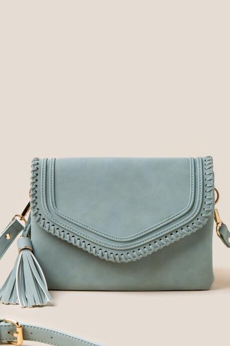 Francesca's Martina Whipstitch Crossbody - Mint