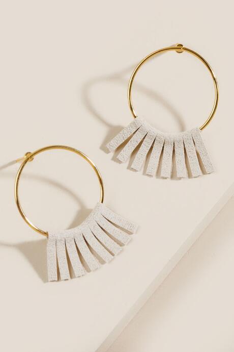 Francesca's Nori Suede Tassel Earrings In Ivory - Ivory