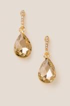 Francescas Hyacinth Crystal Glass Teardrop Earrings - Crisp Champagne
