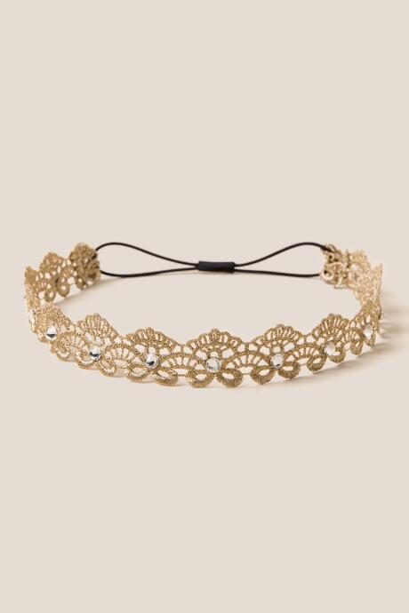Francesca's Natia Embellished Headwrap - Gold