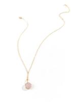 Francesca's Paisley Circle Drop Pendant Necklace - Blush