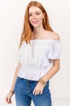 Francesca's Renee Off Shoulder Smocked Blouse - White