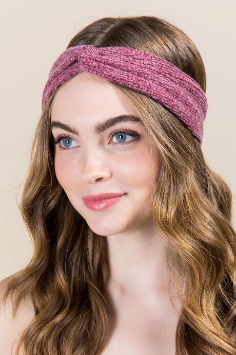 Francesca's Presley Knotted Turban Headband - Burgundy