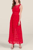 Francesca's Ruth Lace Cut-out Maxi Dress - Red