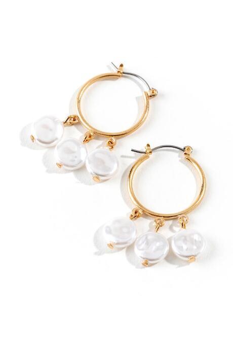 Francesca's Jacklyn Pearl Hoops - Pearl