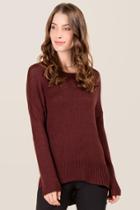 Blue Rain Shea Elbow Patch Pullover Sweater - Wine