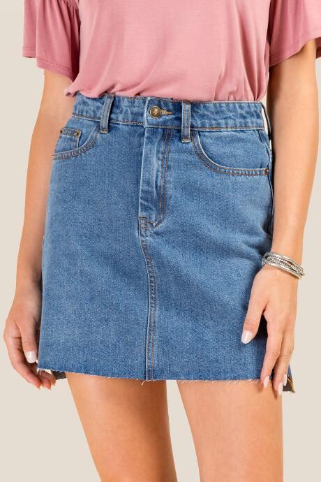 Francesca's Parker High Low Jean Skirt - Medium Wash