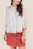 Francesca Inchess Delilah Ditsy Floral Blouse - Taupe