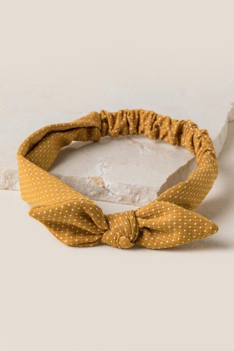 Francesca's Victoria Bow Headwrap In Mustard - Mustard