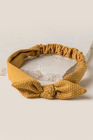 Francesca's Victoria Bow Headwrap In Mustard - Mustard