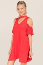 Alya Jensen Cold Shoulder Gigi Dress - Red