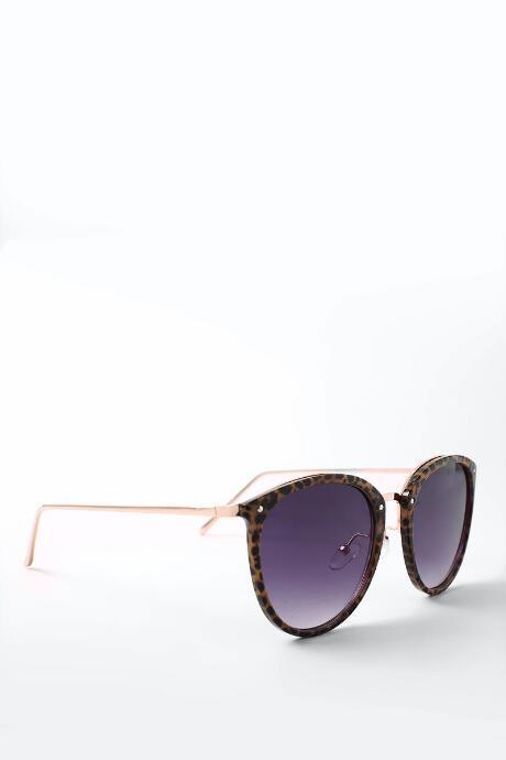 Francesca's Adalyn Round Leopard Sunglasses - Leopard