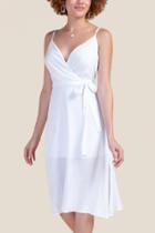 Francesca's Lily Wrap Midi Dress - White