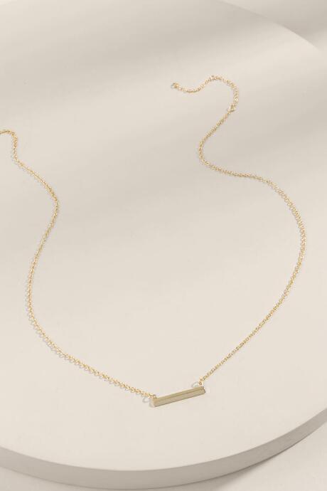 Francesca's Allison Bar Pendant Necklace - Gold