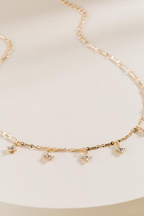 Francesca's Carly Starburst Drops Pendant Necklace - Gold