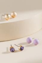 Francesca's Averly Round Stud Earring Set - Lavender