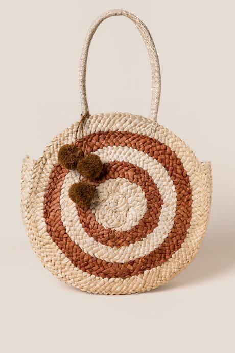 Francesca's Claire Straw Tote - Cinnamon