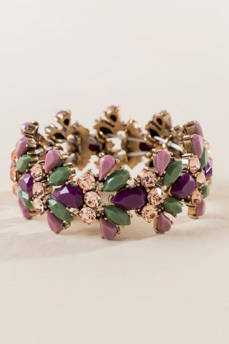Francesca's Paola Resin Stretch Bracelet - Multi