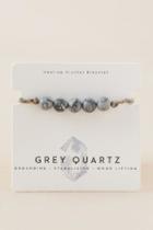 Francesca's Healing Gray Quartz Pull Tie Bracelet - Gray