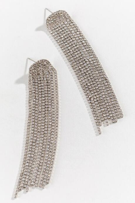 Francesca's Aravis Cascading Crystal Earrings - Crystal